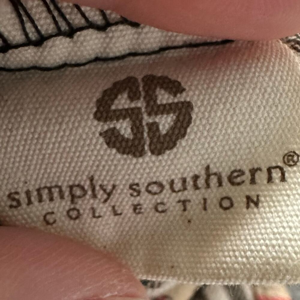 Simply Southern Long Sleeve Flannel Tan Black Red Plaid Women's Small - Picture 8 of 9